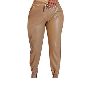 Faux leather pants